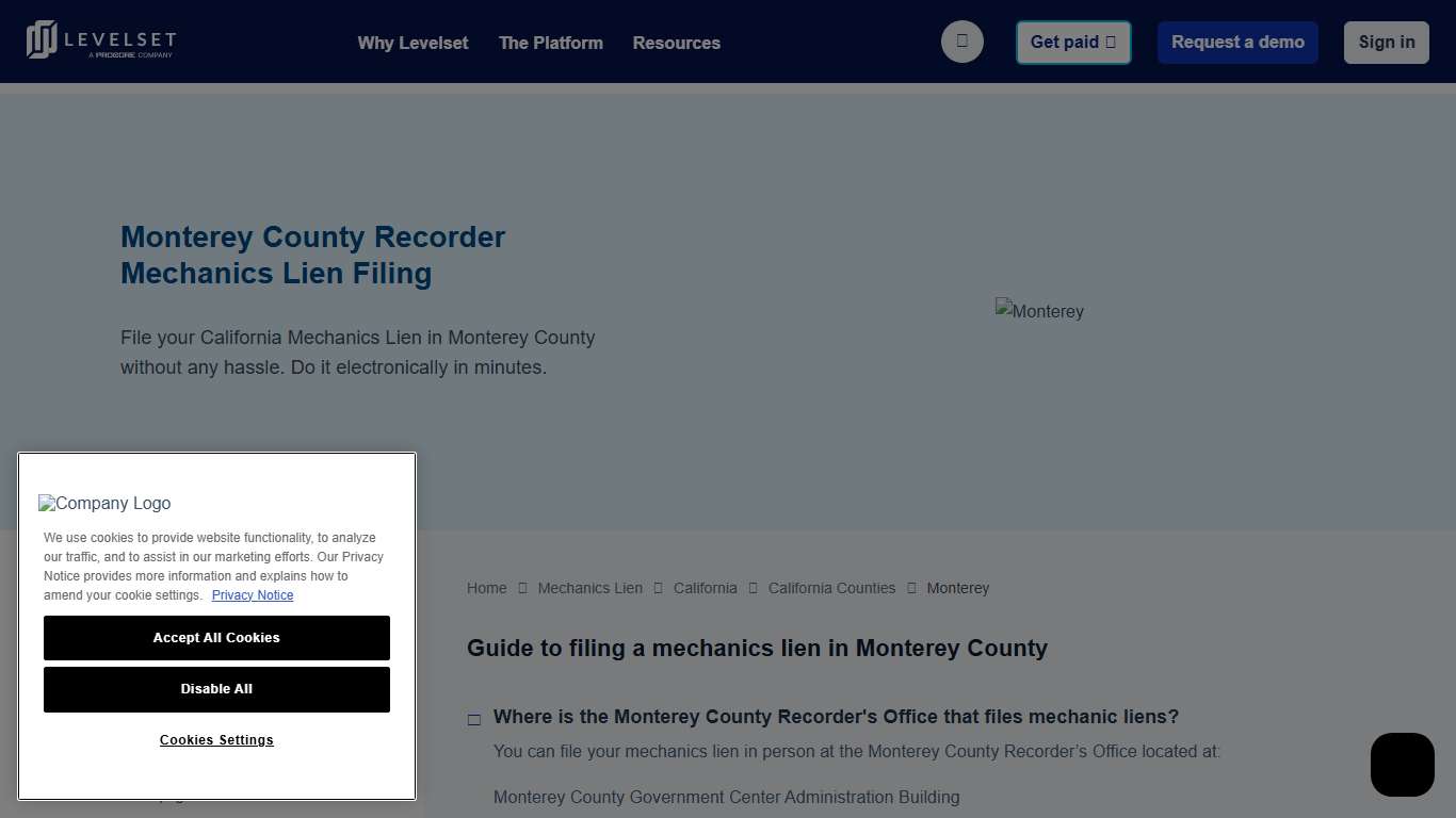 Monterey County Recorder - Filing a Mechanics Lien