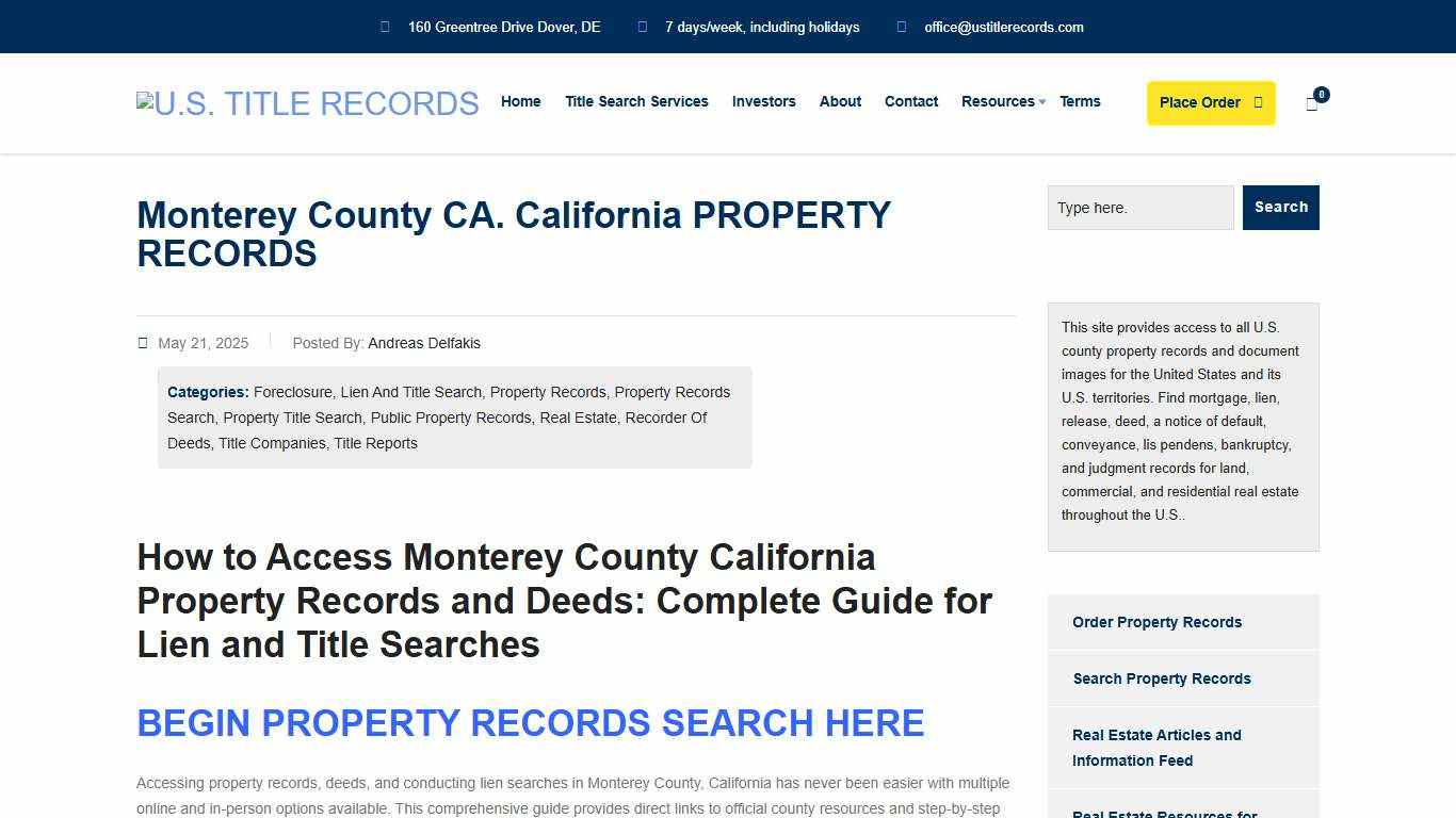 Monterey County Property Records Access Guide