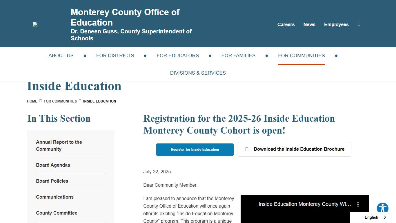 Inside Education - Monterey County Office of Education