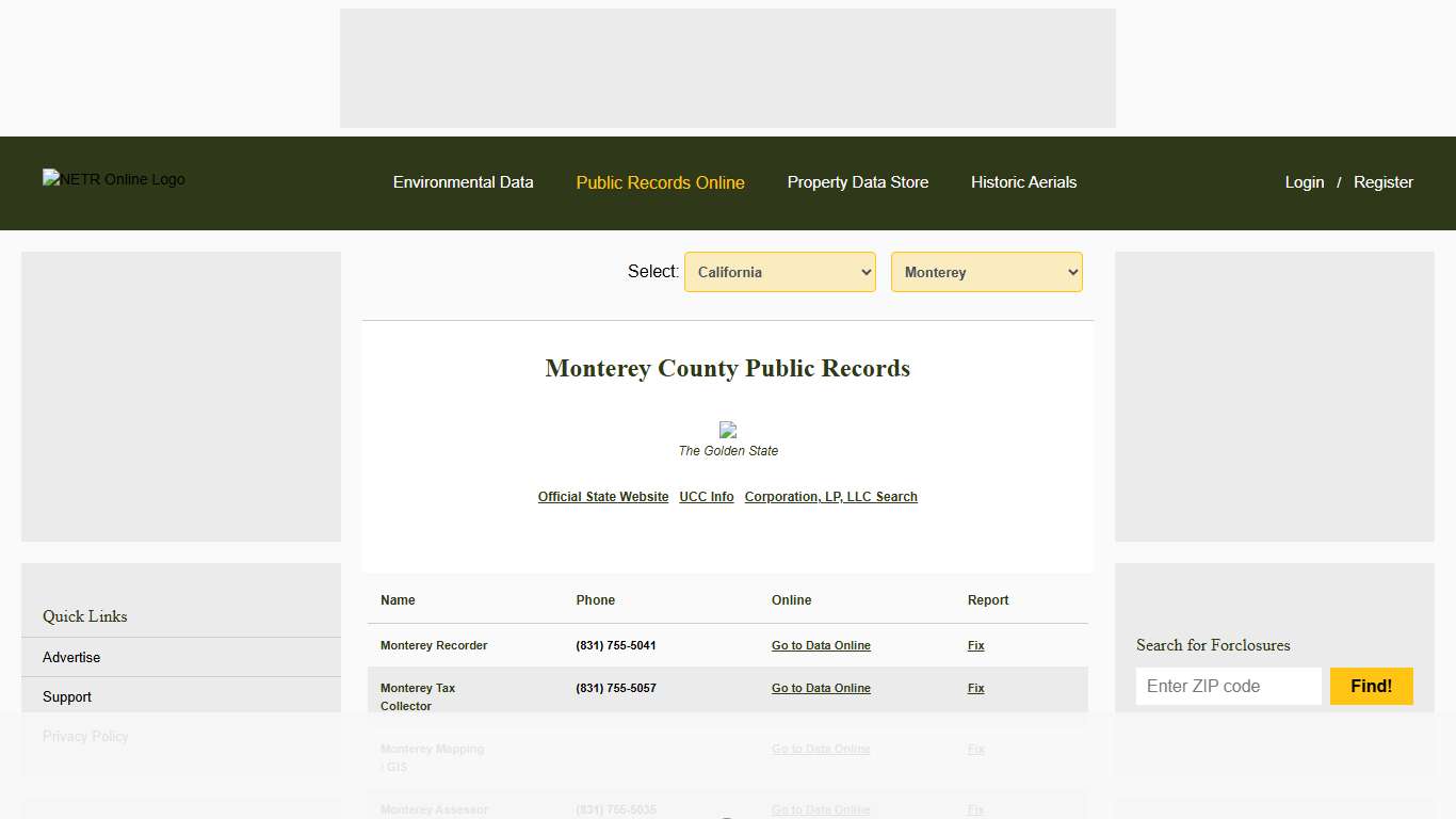 NETR Online • Monterey • Monterey Public Records, Search Monterey Records, Monterey Property Tax, California Property Search, California Assessor