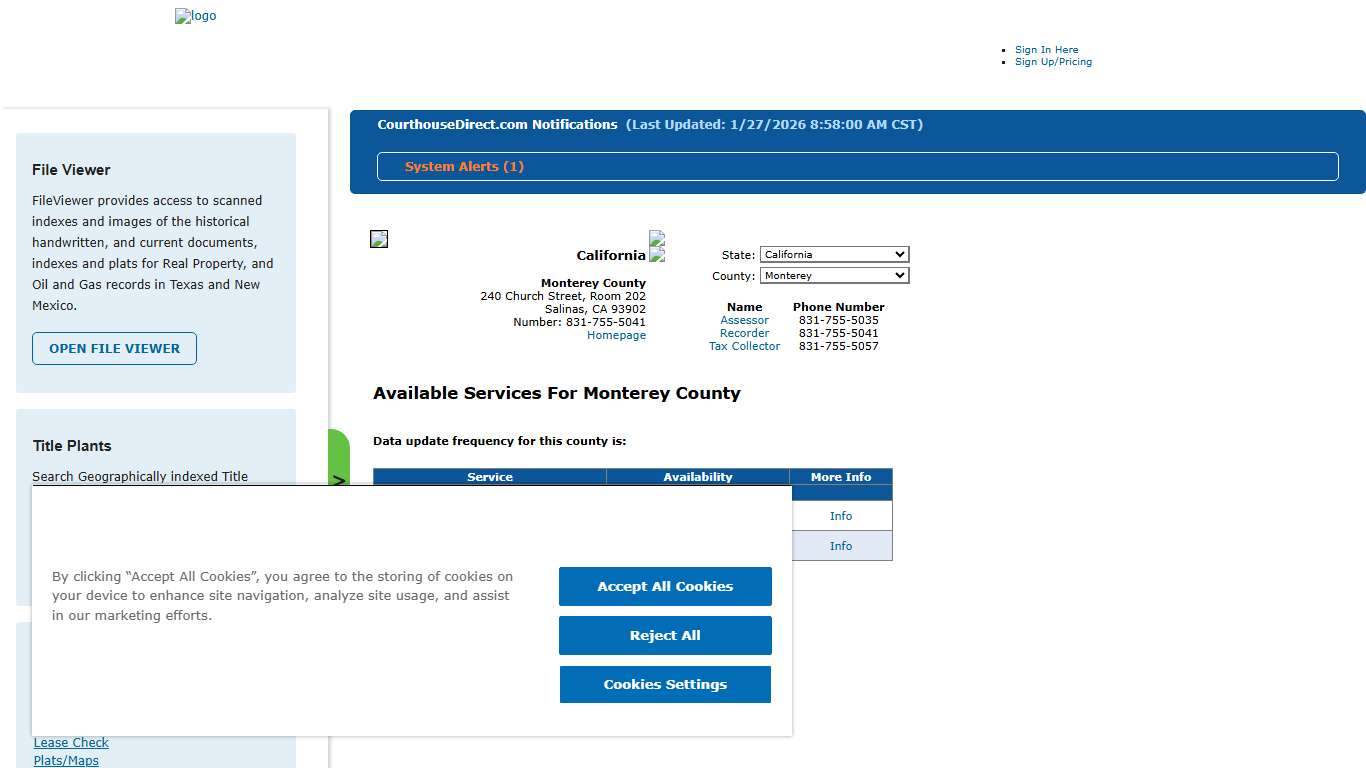 Search Monterey County Public Property Records Online CourthouseDirect.com